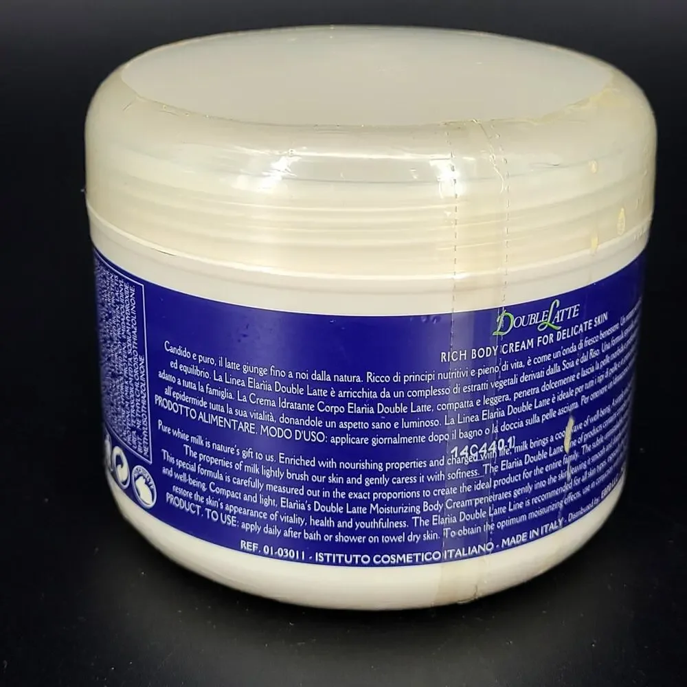 Elariia Double Latte Rice & Soy Milk Rich Body Cream 13.4 oz NEW Sealed